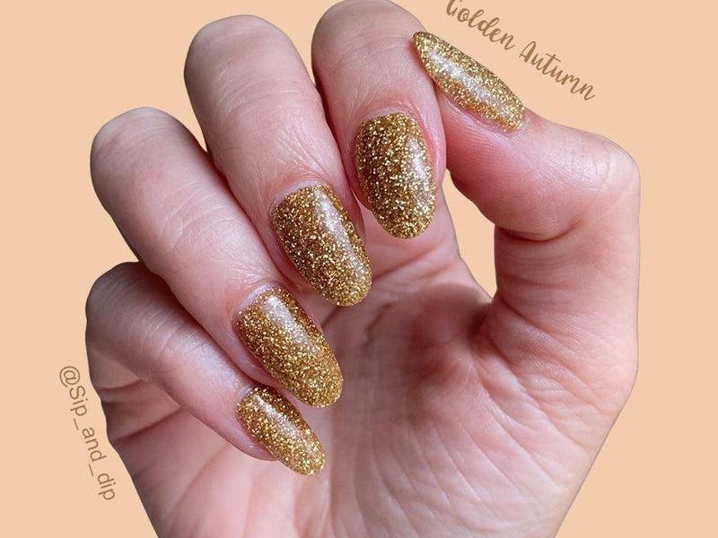 Gold-Glitter-Dip-Nail-Powder-Golden Autumn-Fairy-Glamor