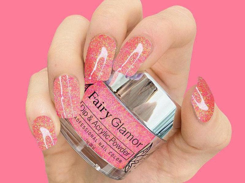 Pink-Glitter-Dip-Nail-Powder-Idol Debut-Fairy-Glamor